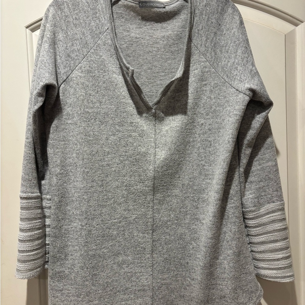 Loveappella Heather Gray Knit Top